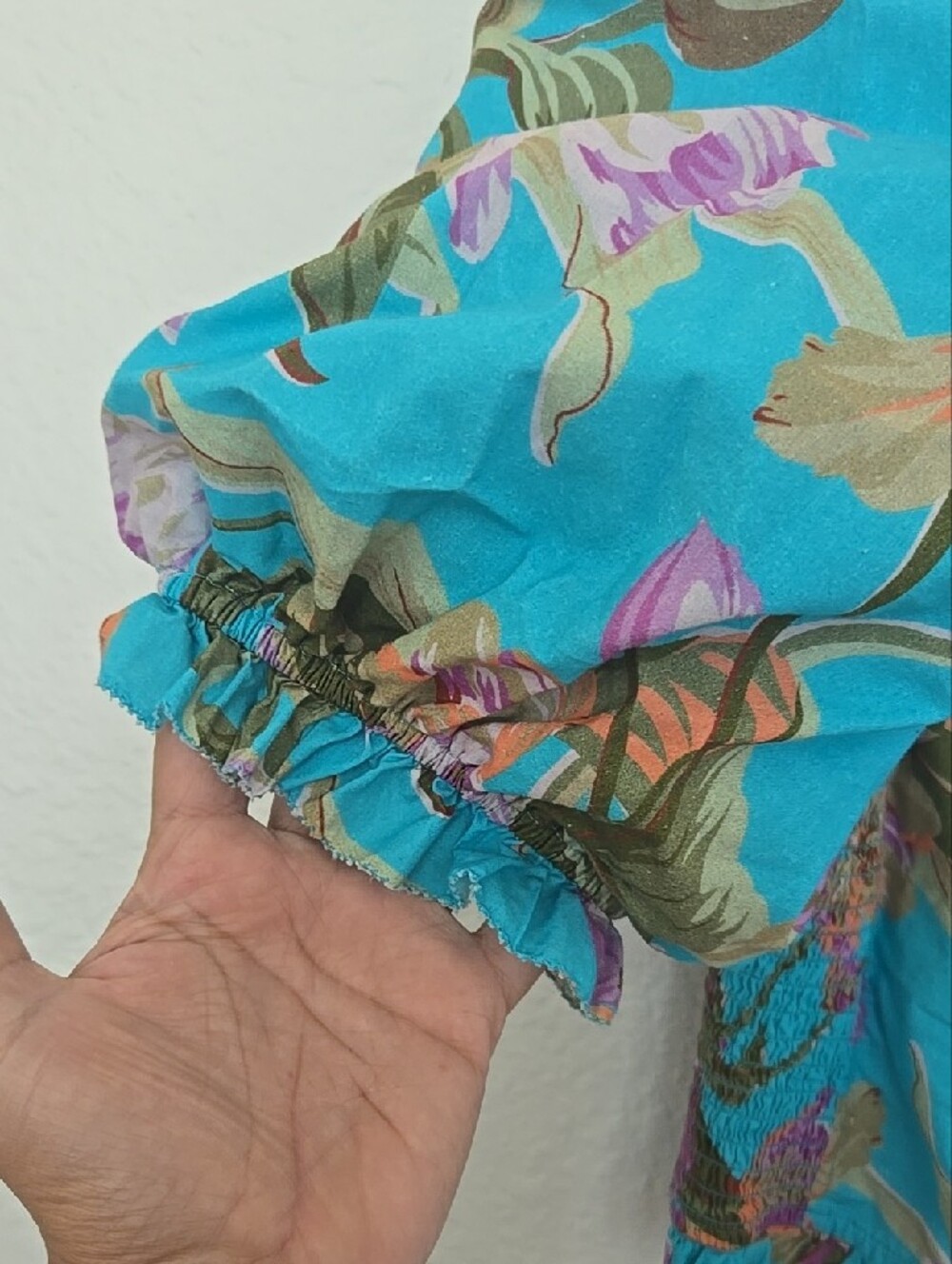 Antropologie LOVE THE LABEL Floral Puff-Sleeve colorful Summer Top - Picture 11 of 12